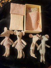 RETIRED Lot Of Maileg Mice Tutus Bedding Partial Box