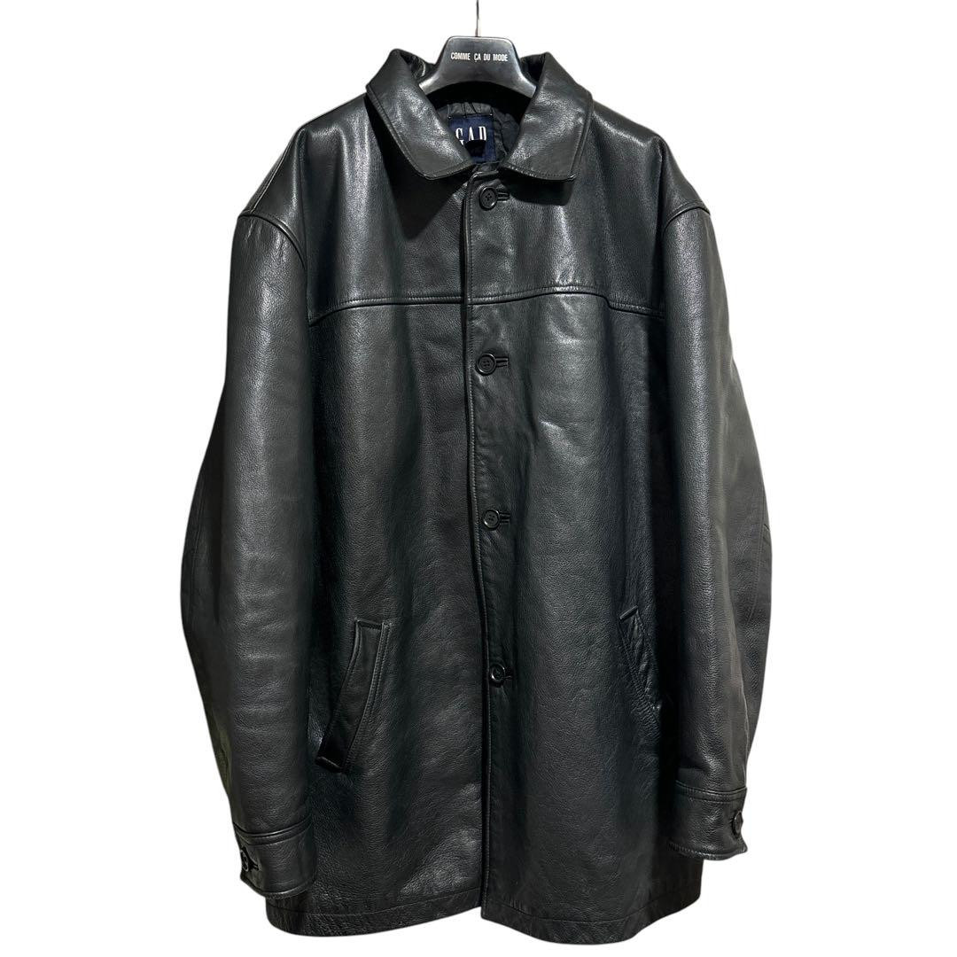 Gap Leather Car Coat N-13 1990s Black Soft Genuine Leather Gap Leather Car Coat N-13 1990s Black Soft Genuine Leather