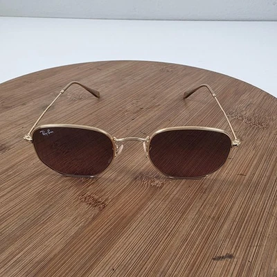 Ray-Ban RB 3548-N Sonnenbrille Herren 51-21 Gold Braun Geometrisch Metall 9124/43 Italy - Bild 1 von 4