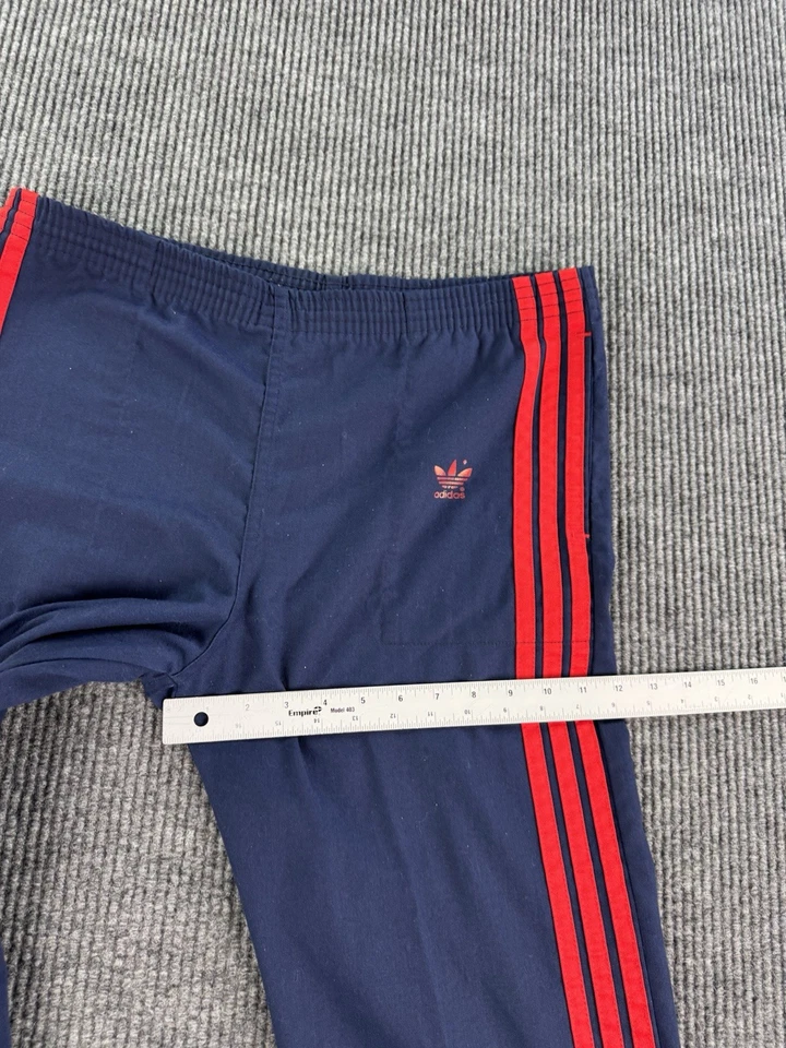 Pantalones Adidas DE COLECCIÓN Hombres Medianos Azul Rojo Años 70 80 Pista Calentamiento Trébol Logo EE. UU. Foto 4 de 4