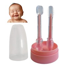 Baby Tooth Brush, Infant Toothbrush 6 to 12 Months and0-6 Months,Silicone Too...