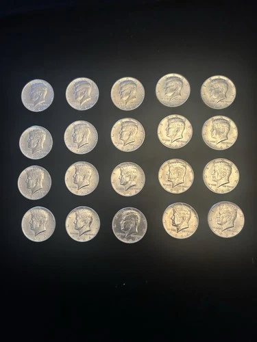 1964 Kennedy Half Dollars, 90% Silver, 20 Coins, Brilliant Uncirculated