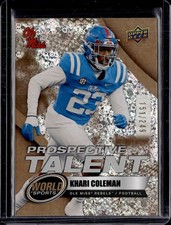 2025 UD World of Sports Khari Coleman Prospective Talent Gold Foilboard /249