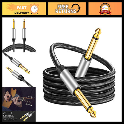 15Ft 6.35mm Instrument Cable, Premium Mono Jack 1/4'' TS Unbalanced Guitar Patch