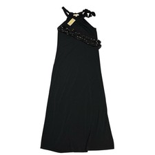 Michael Kors Dress Black Jersey Knit Ruffle Grommet Detail Size L Event Gala