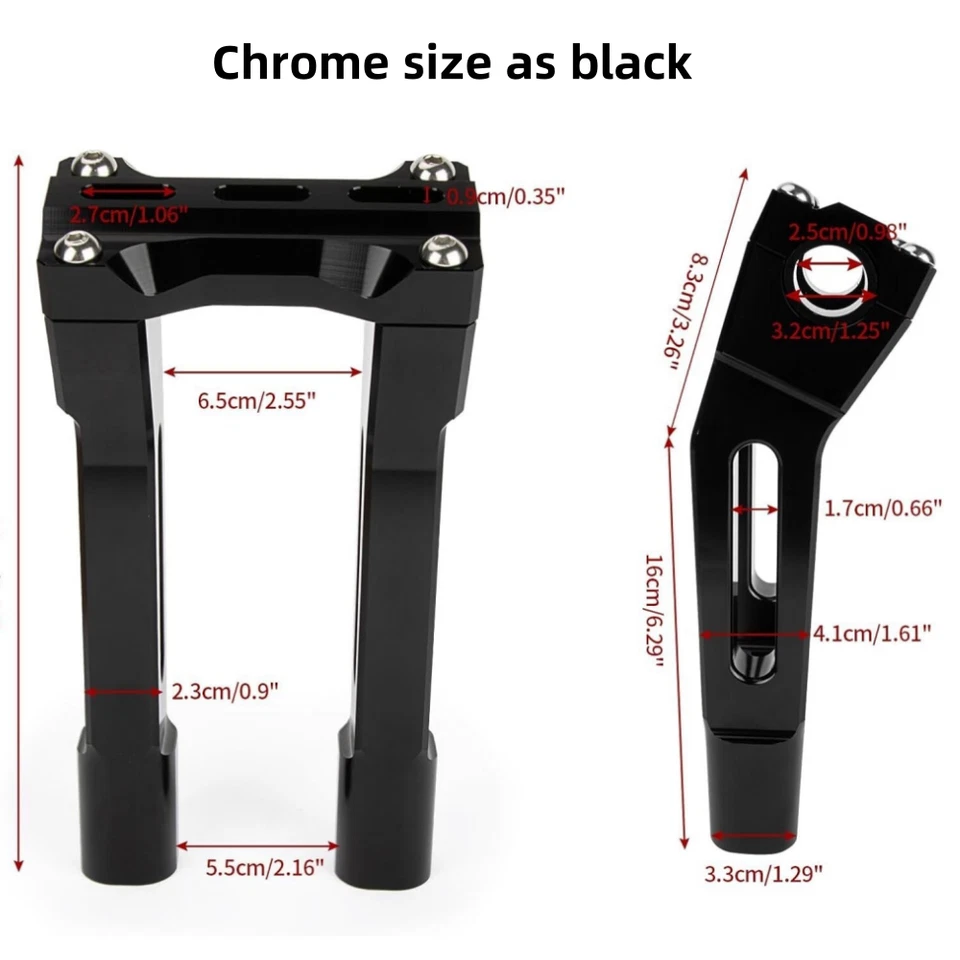 Abrazadera elevadora de manillar Pullback de 10" para Harley 1"" manillar touring cromada Foto 3 de 4