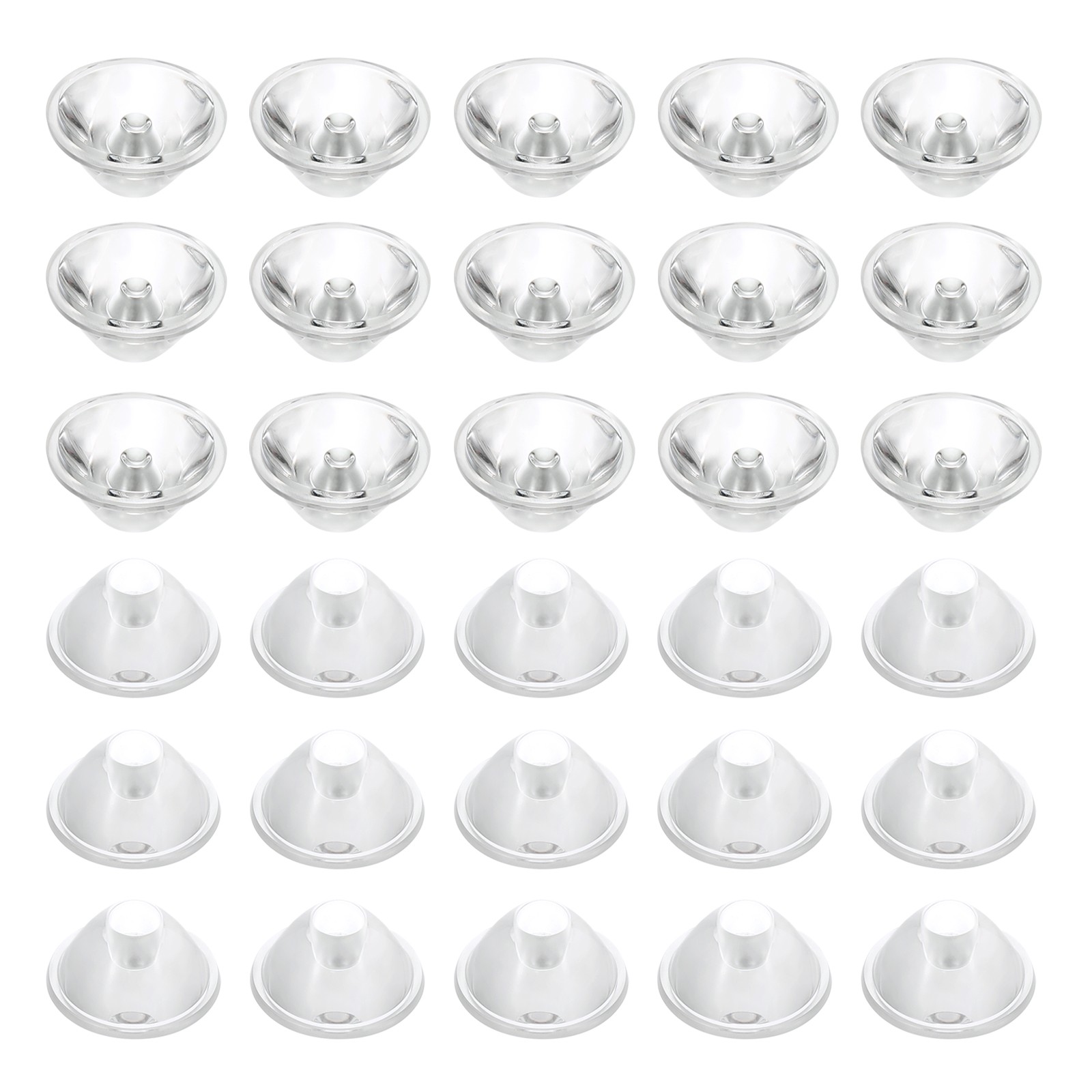 30Pcs 20mm High Power LED Lens 10 Degree Smooth Optical PMMA Lenses Clear