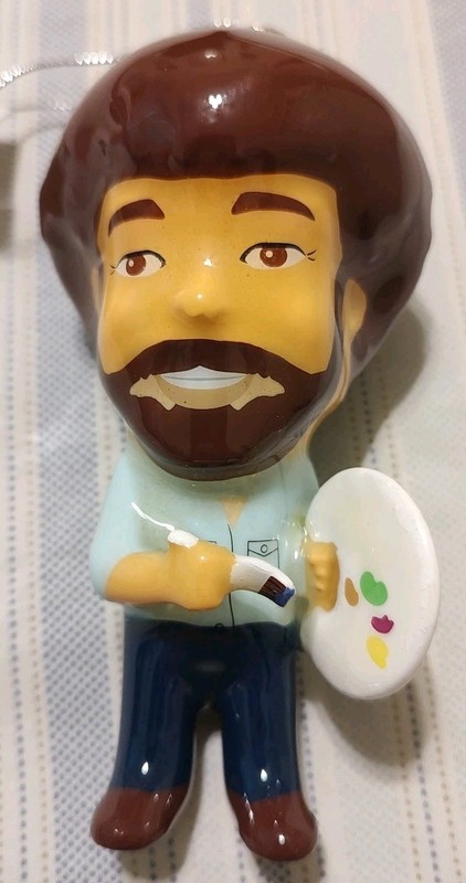 Bob Ross Decoupage Christmas Tree Hanging  Ornament  4.25" New With Tags! Ruz