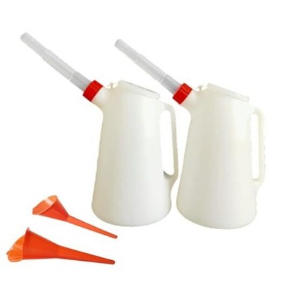 2 Pack Oil Jug Car Oil Measuring Container Motor Engine Dispenser with 4 Quart