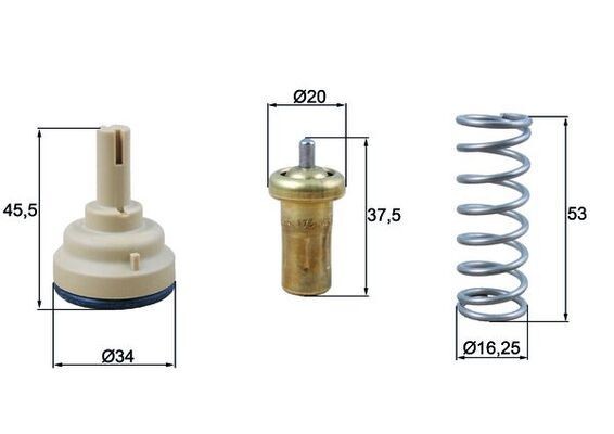 Thermostat, KüHlmittel Mahle TX 181 95D FüR OE 03C121110G - 03C121110G-image