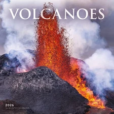 Carousel Calendars,  Volcanoes 2026 Wall Calendar, 12'' X 12'', 16-Month Calenda