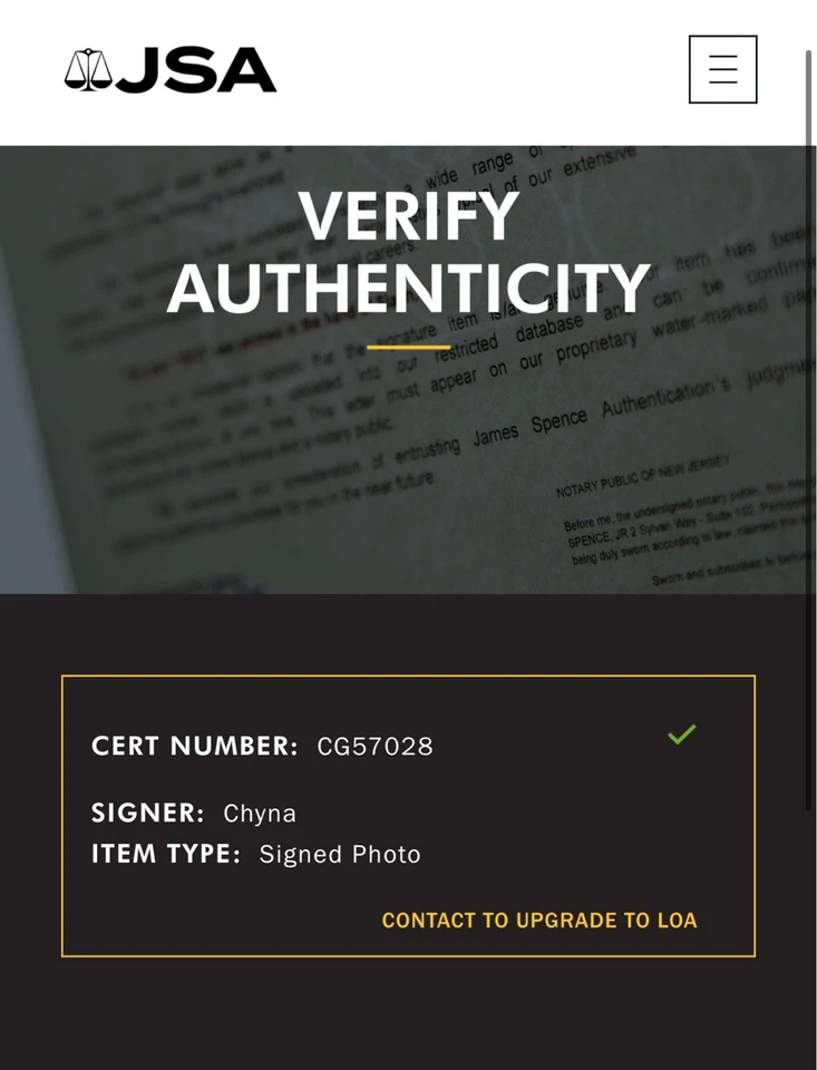 FOTO PROMOCIONAL ORIGINAL FIRMADA 8X10 WWE CHYNA P-559 CON CERTIFICADO DE AUTENTICIDAD JSA MUY RARA Foto 3 de 3