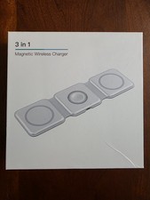3-in-1 Magnetic Wireless Charger Foldable MagSafe Phone Watch Earbuds White