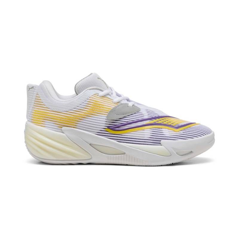 Chaussures Puma All-Pro Nitro 2 blanc jaune pour vos matchs et entraînements