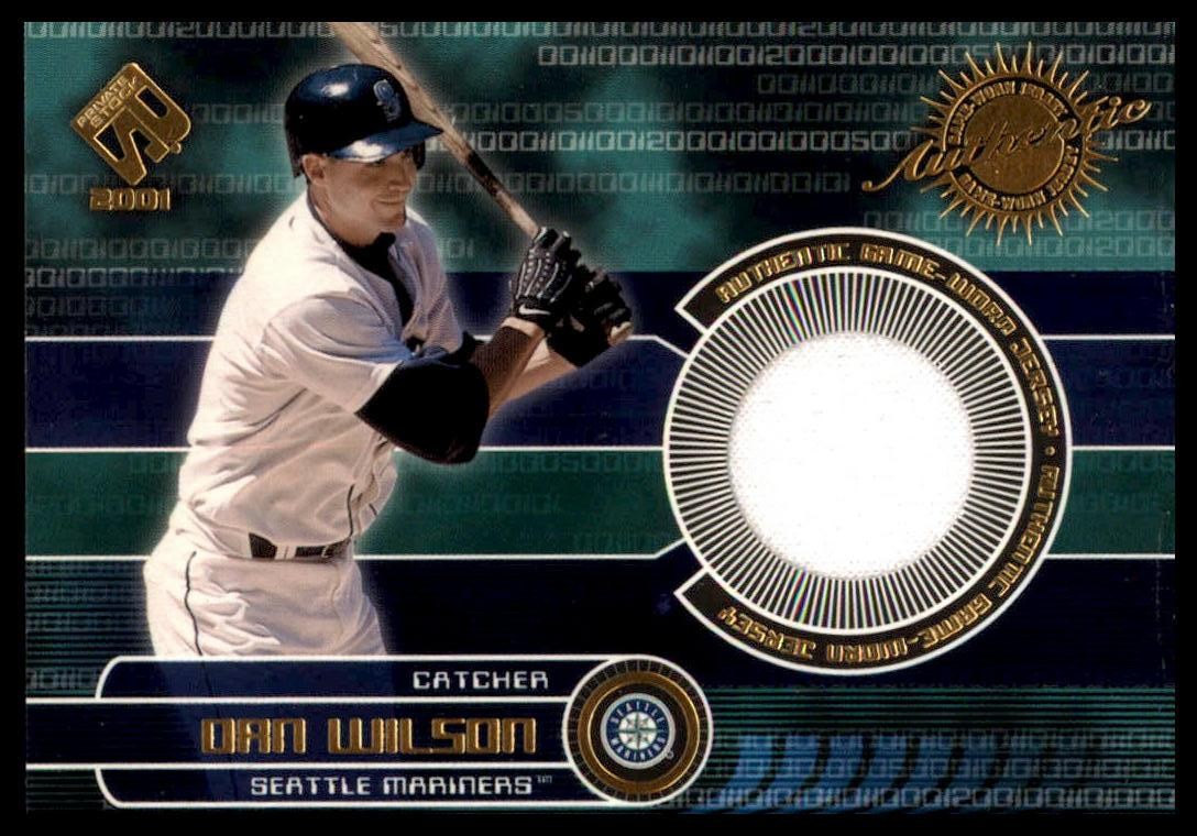 Dan Wilson Game-Used Gear Jersey 2001 Pacific Private Stock Mariners #165