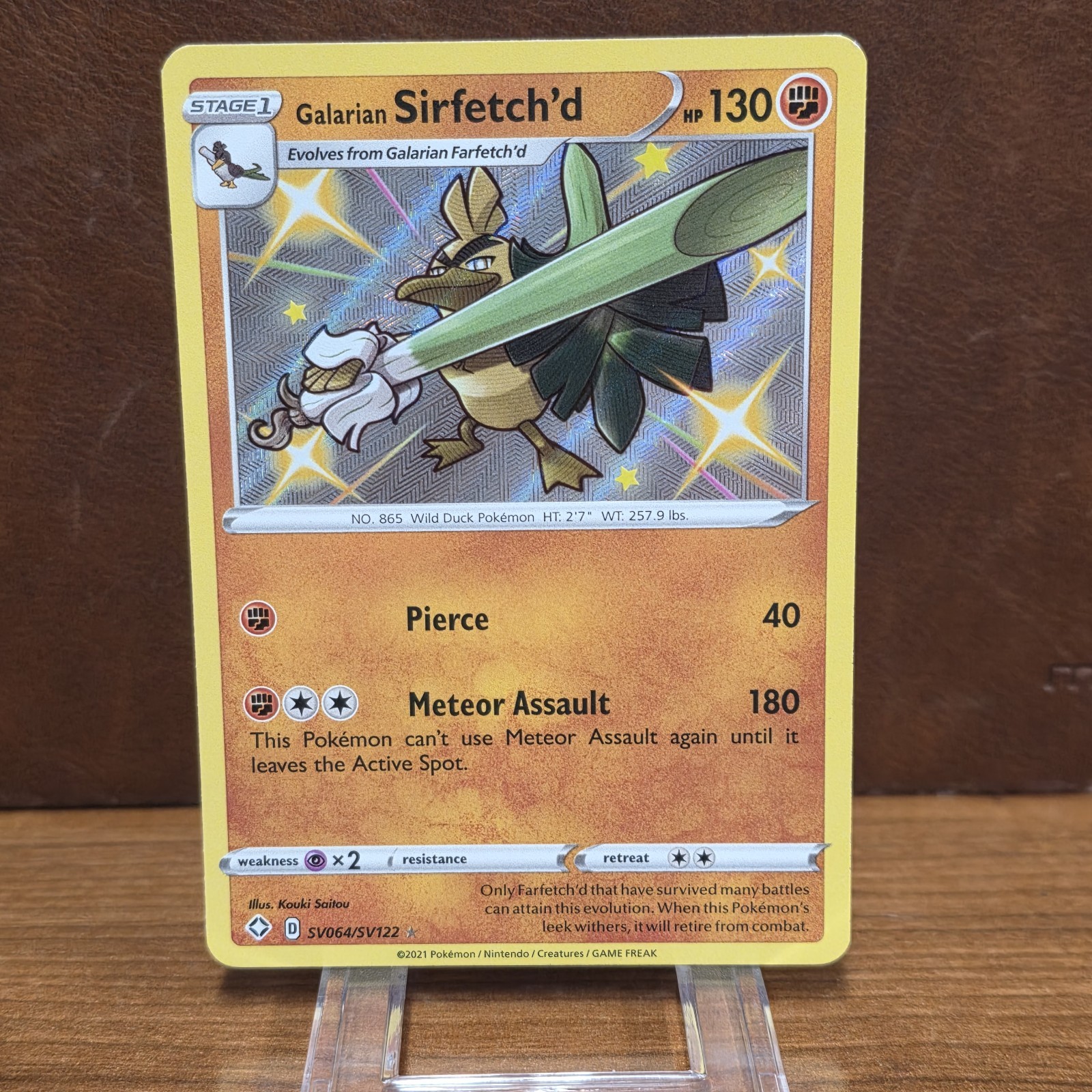 Galarian Sirfetch'd SV064/SV122 Shiny Holo Rare Pokemon Shining Fates NM