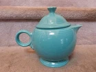 VTG Fiesta Ware Pottery Teapot Aqua Teal Blue Turqoise Homer Laughlin 7 1/4" EUC