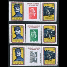 CENT18-6PT1-3: 2018FR - 3 blocs PT ARMISTICE 1918 Mal Foch, wagon de l'Armistice