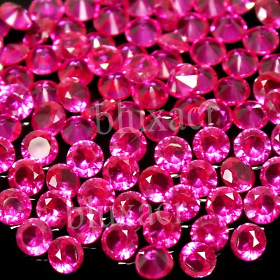 Certified Natural Mogok Pigeon Blood Red Ruby 2.70 MM Round Gemstone 100 Pcs Lot