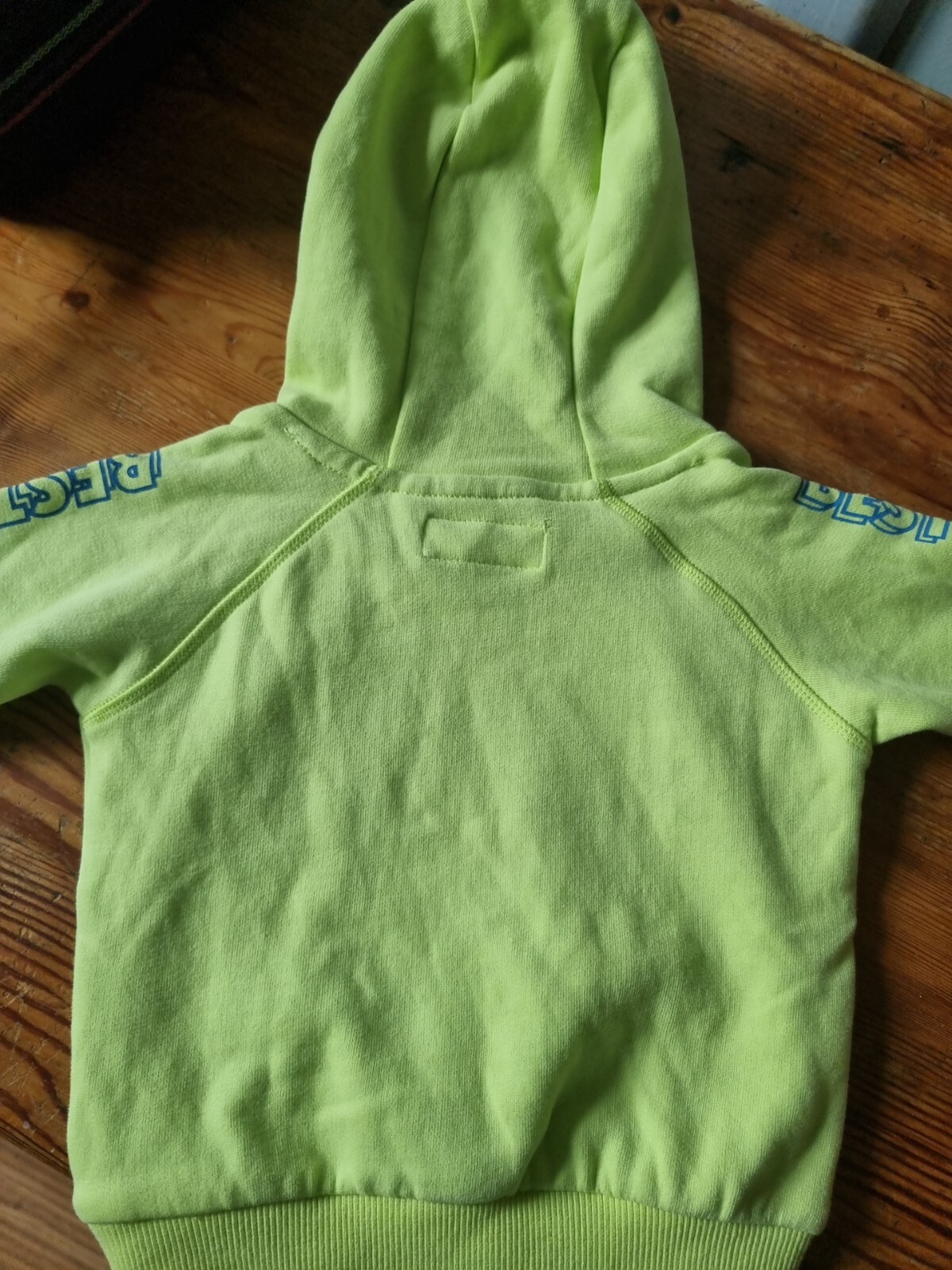 Bnwt NEXT Baby Boy "Fun Times" Hoodie BNWT Ages 6-9M Neon Green image 4