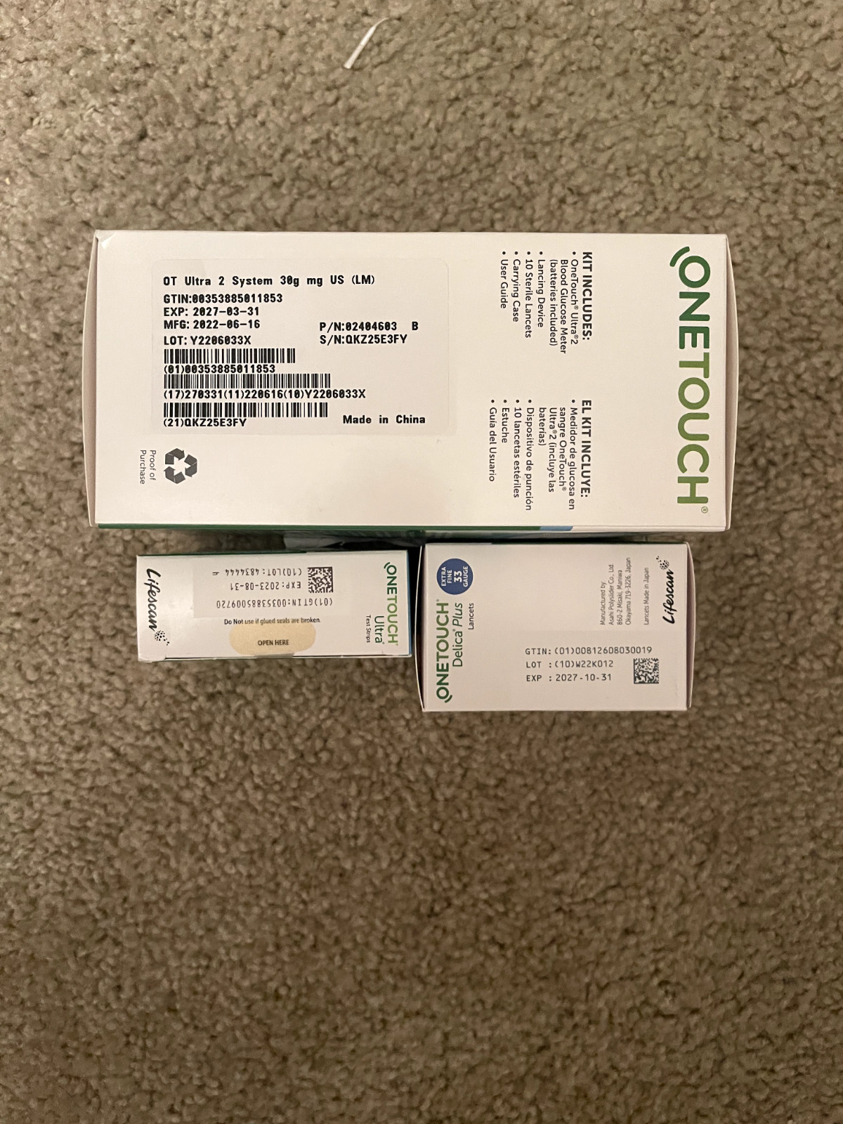 Ultra 2 Blood Glucose Monitor with Box of 50 Test Strips & 100 Lancets طريق الصحة