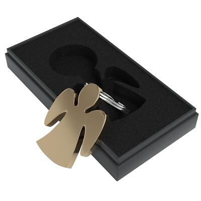 EAZY CASE Premium Schlüsselanhänger Engel Gold Metall Schutzengel + Geschenk Box