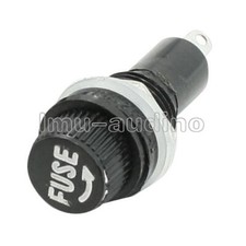 5PCS AC 15A 125V Screw Cap Panel Mounted 5x20mm Fuse Holder Black