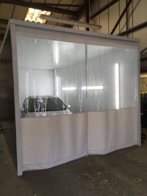 INDUSTRIELLE LACKIERKABINE VORHANG & PVC VORHANGSCHIENENSYSTEM 3 METER L 2,6 H