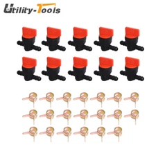 10 x 1/4" In-Line Straight Fuel Gas SHUT-OFF / CUT-OFF VALVES Mower