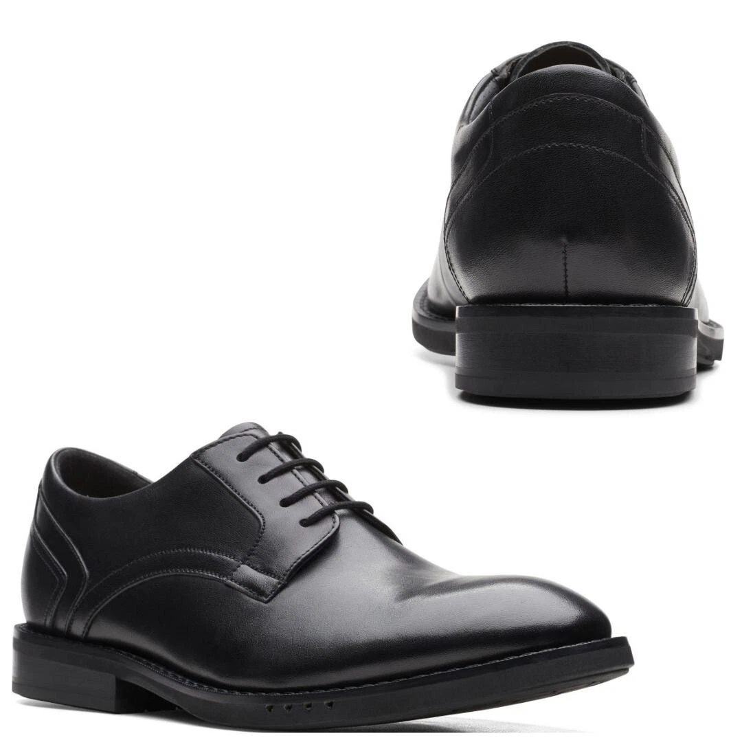 Scarpa formale Clarks Un Hugh pizzo PREMIUM PELLE NERA uomo UK 6 G 39 5 M