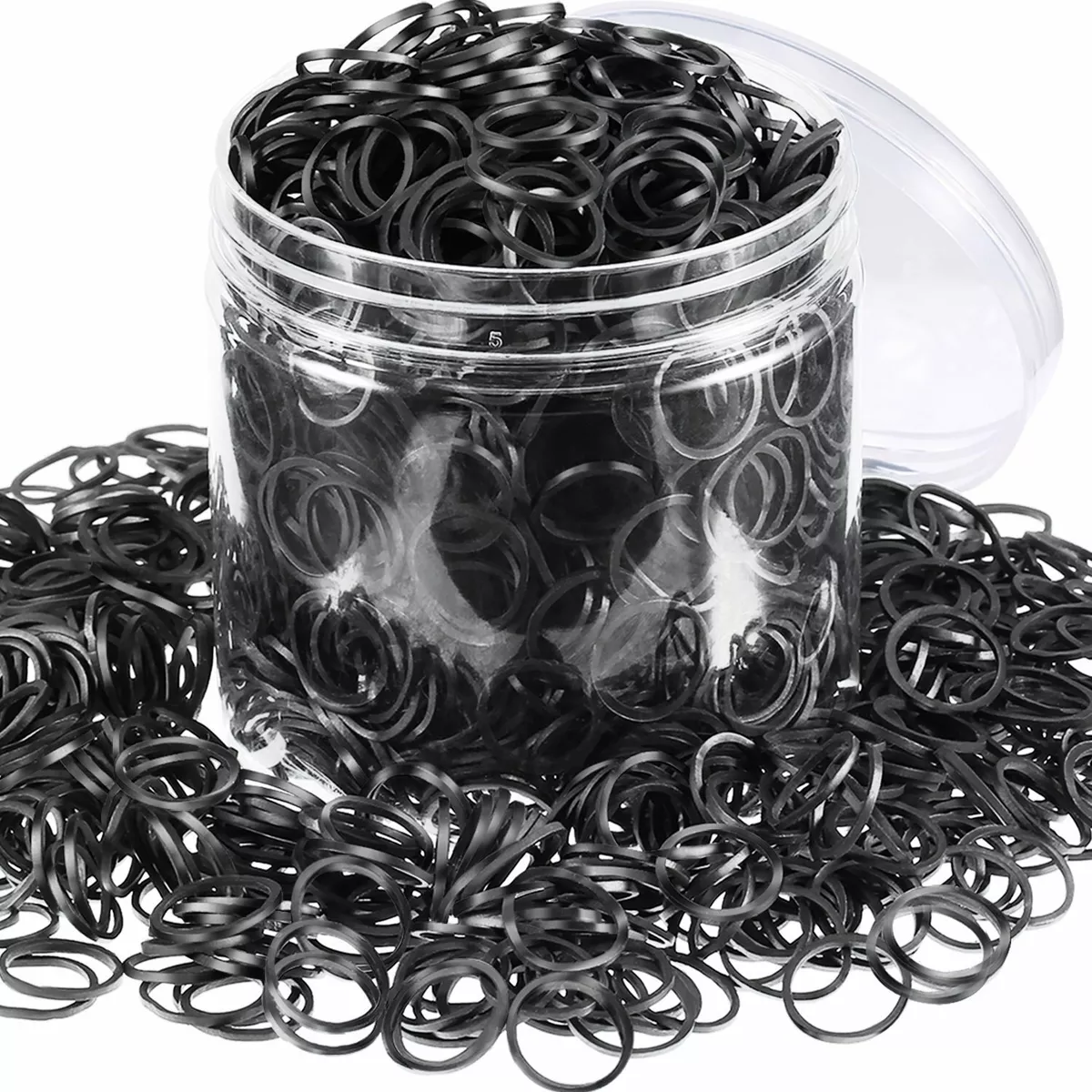 Mini Rubber Bands Black Elastic Hair Band Soft Hair Elastics Ties