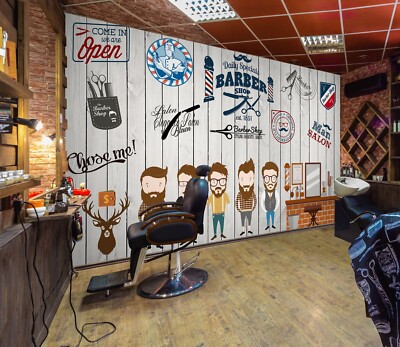 3D Temperament E1 Hair Cut Barber Shop Wallpaper Mural Wall Print Murals CA Erin