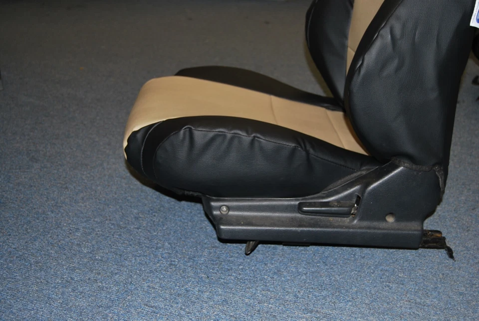 para HONDA CIVIC 1987-91 IGGEE S. CUERO AJUSTE PERSONALIZADO 2 FUNDAS ASIENTO DELANTERO 13 COLORES Foto 4 de 4