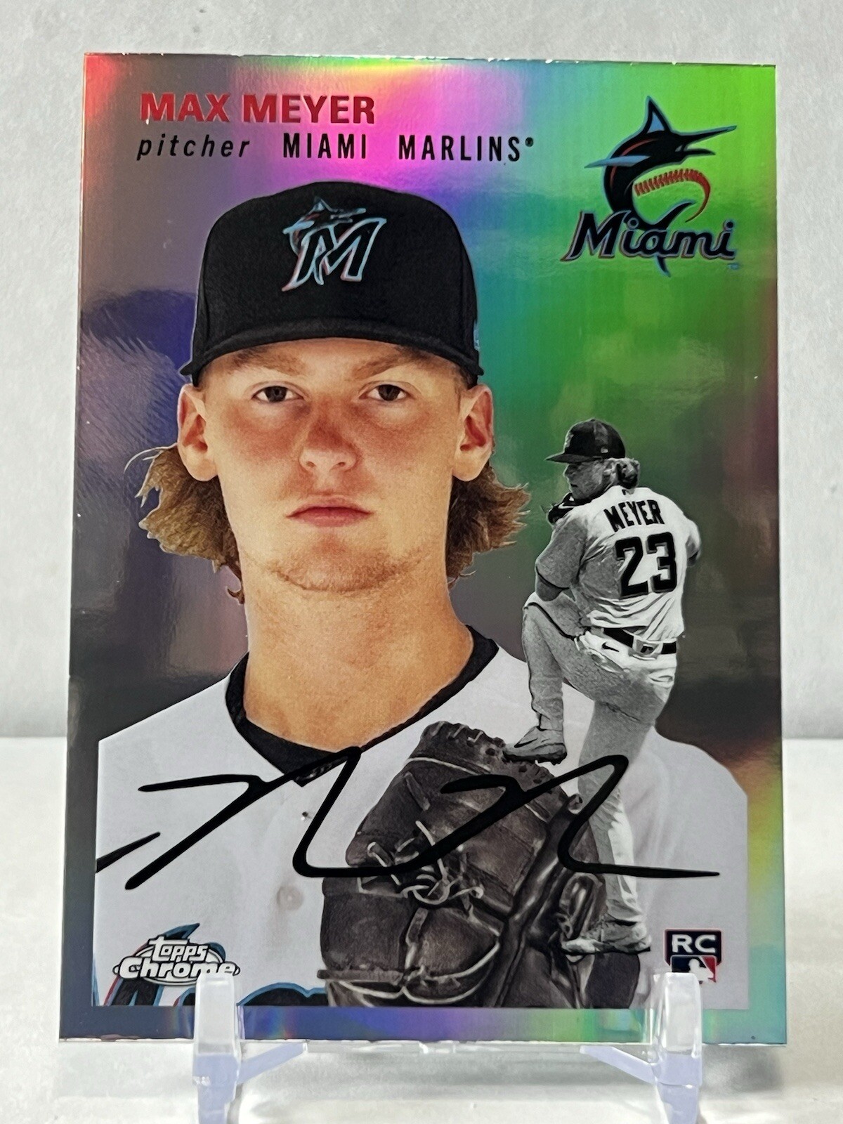 2023 Topps Chrome Platinum Anniversary Max Meyer RC Refractor #92 Marlins