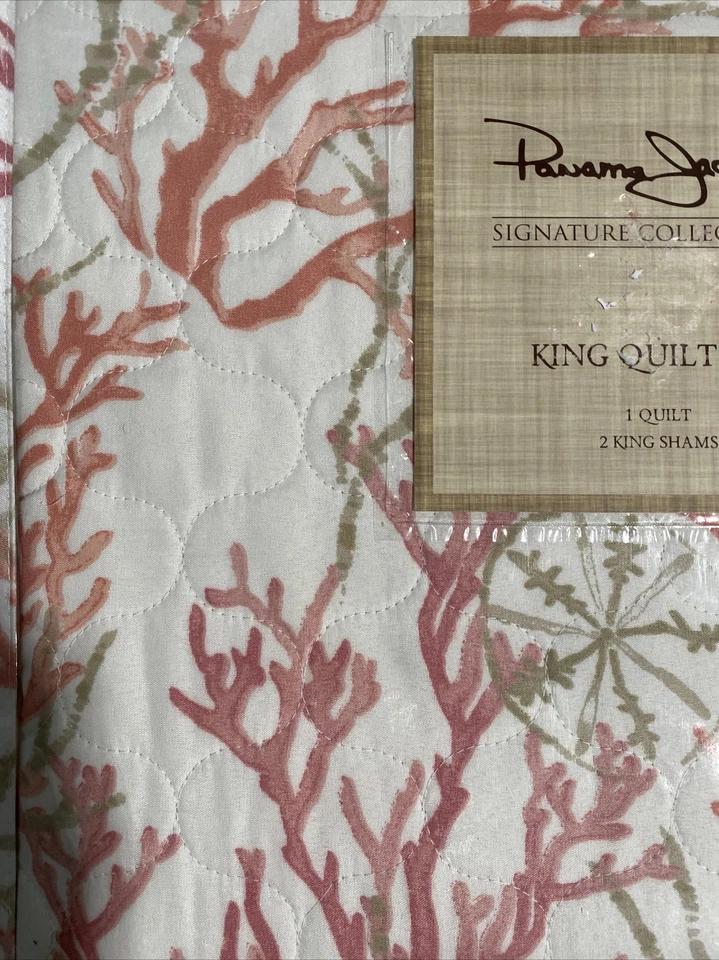 NUEVO Juego de Edredón y Fundas Panama Jack Home King Coral Isla Sanibel Océano Nuevo en Paquete Foto 4 de 4