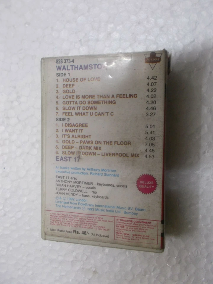 EAST 17 WALTHAMSTOW RARE orig CASSETTE TAPE INDIA CLAMSHELL - Image 3 of 4