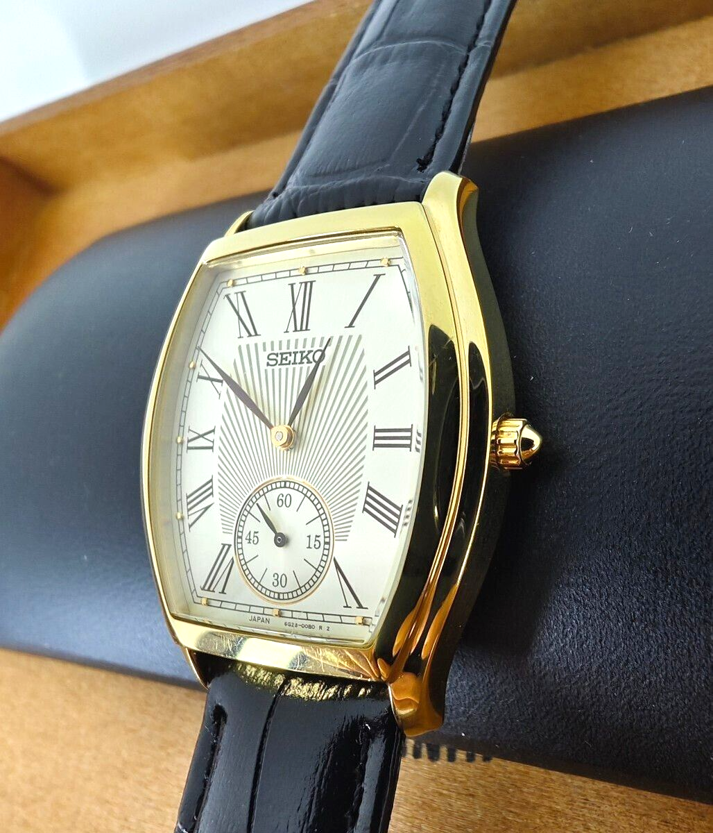 Vintage SEIKO 6G28-00A0 Small Second Quartz Watch NEW BAND From 