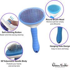 Pet Hair Brush Remover Tool Cat Dog Grooming Dematting Comb Needle Self Cleaning