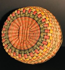 HOPI ORAIBI WICKER BASKETRY BOWL, STRIKING GEOMETRIC DESIGNS, EXCELLENT, C1900