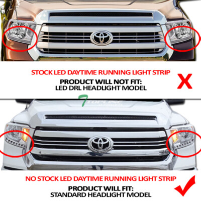 Toyota Tundra Headlights Pair 2014-2021 | Left + Right Chrome Housing Lamps