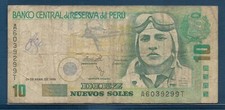 Peru 10 Nuevos Soles, 1996, P 163, VF- annotations