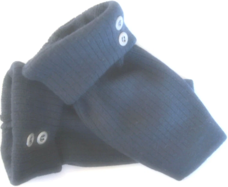 FINGERLESS GLOVES BLUE NAVY DARK 100% MERINO WOOL M MEDIUM MITTENS WOMEN'S CUFFS