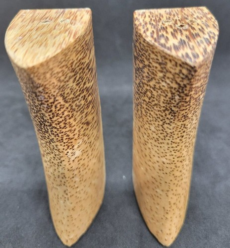 Juego de coctelera de sal y pimienta mediados de siglo anidación de madera exótica - DE COLECCIÓN - Imagen 6 de 9