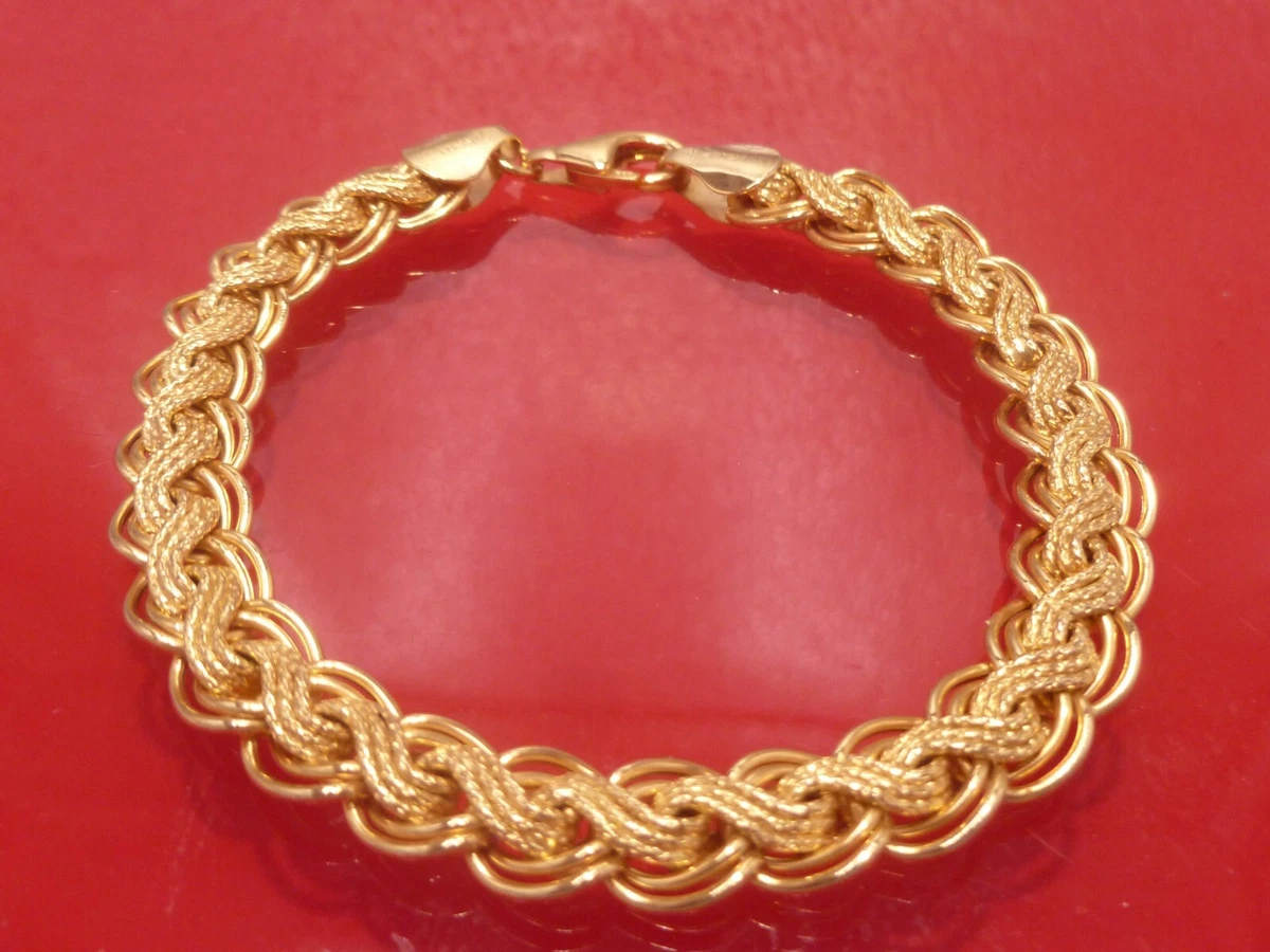 Milor 14K Yellow Solid Gold Italy Link Bracelet 8.0 Grams 7