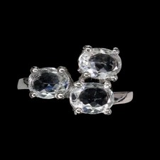 925 Sterling Silver Ring Oval Aquamarine 7x5mm Gemstone Jewelry 7