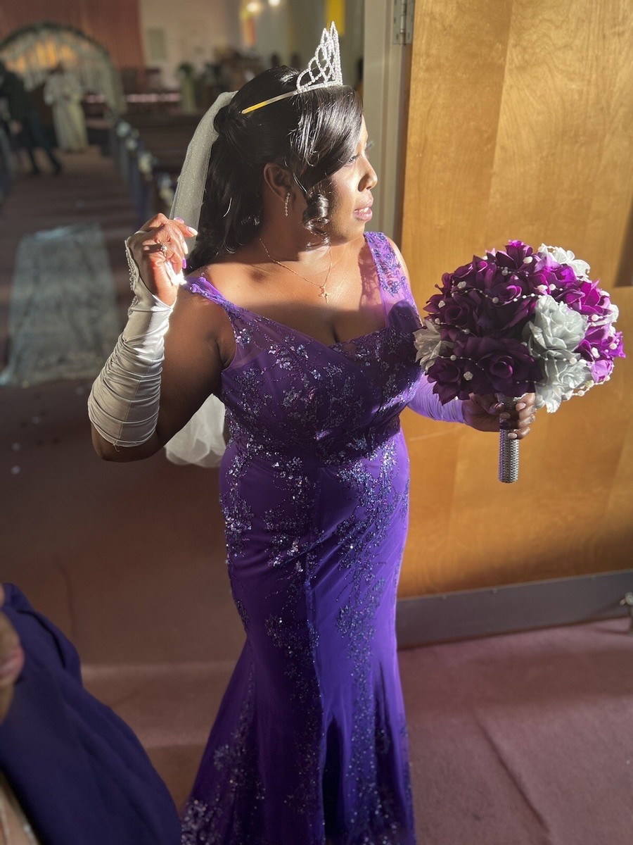 preowned bridesmaid dresses Zapakasa Women Plum Velvet Long Holiday Party Dress Cowl Neck Mermaid  Formal Dress main image 1