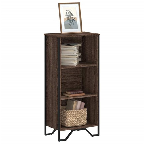 VidaXL Libreria Con Anta Rovere Marrone - 40x24x102 Cm - Mobile In Truciolato Con Ripiani, Armadio Portaoggetti Regolabile, Fissaggio A Parete
