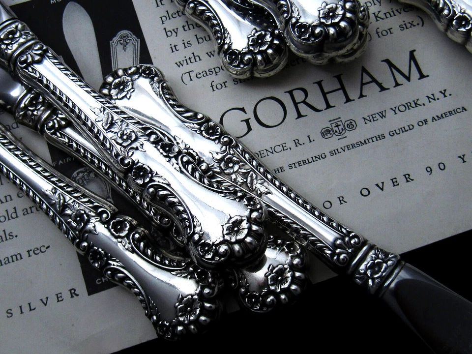 ❤️ CUCHILLO DE ALMUERZO CAMBRIDGE 1899 GORHAM MODERNO HH 8 7/8”- JUEGO/8pC Foto 2 de 4