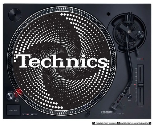 Technics Logo DJ Slipmats, felt (pair, Funnel White with White logo print) - Picture 3 of 3