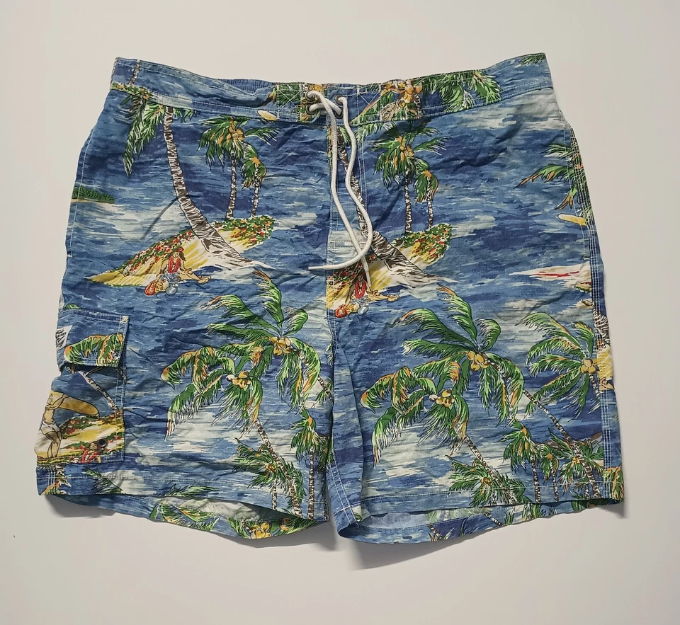 Vintage Polo Ralph Lauren Swimwear Men's XXL Board Shorts Hawaiian Cruiser - Image 2 of 4